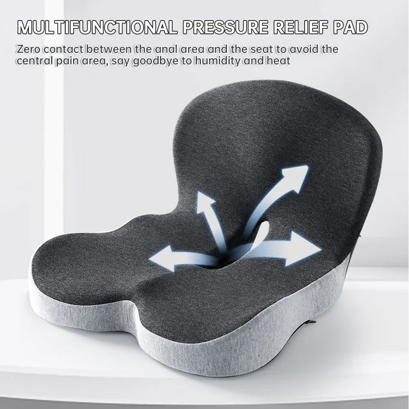 Memory foam One-piece Seat Cushion Backrest Office Chair Cushion Massage Lumbar Support Pain Relief Breathable Car Butt Pad