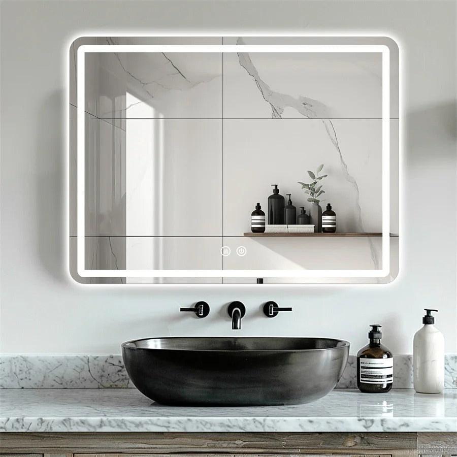 Bathroom Mirror with LED Lights Wall Mounted Mirror IP54 Waterproof Touch Switch Smart LED Mirror