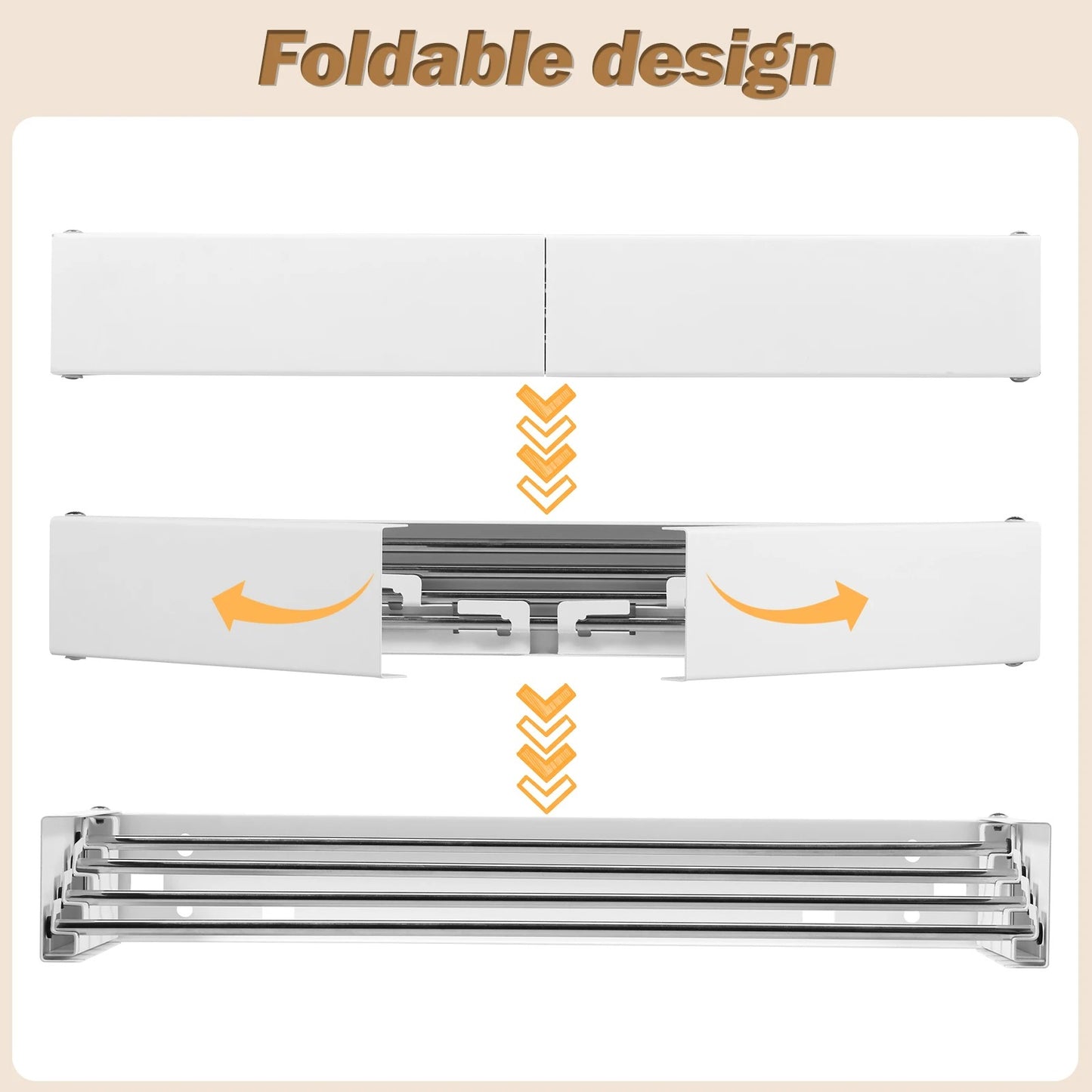 Compact Wall-Mounted Drying Rack for Clothes & Towels