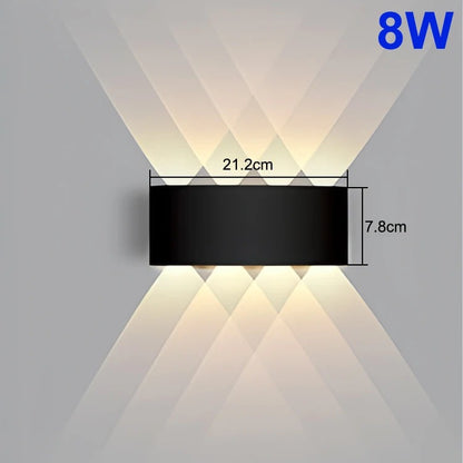 LED Outdoor Wall Light | Modern Up & Down Lamp for Indoor Rooms & Garden Areas