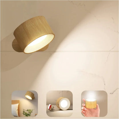 USB Rechargeable LED Wall Sconce Light – Touch & Remote Control, Magnetic Mount Bedroom Reading Lamp