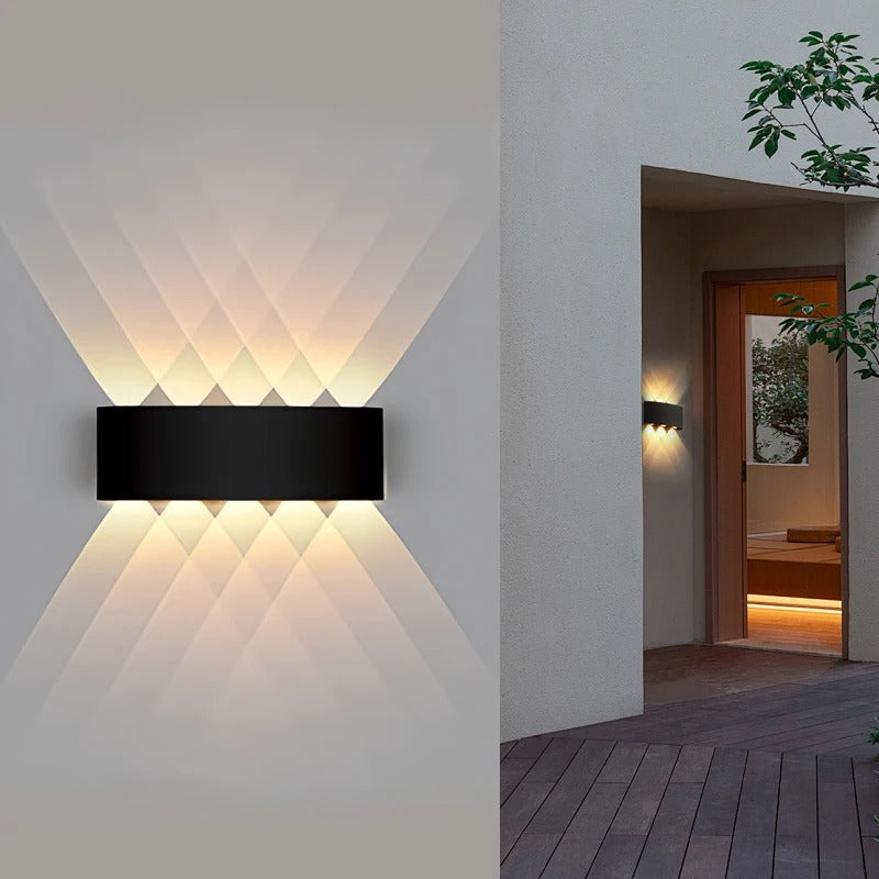 LED Outdoor Wall Light | Modern Up & Down Lamp for Indoor Rooms & Garden Areas