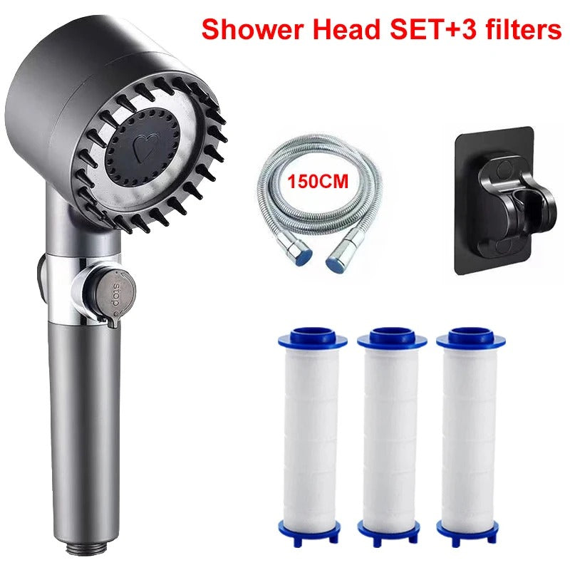 4 Modes Showerhead High Pressure Shower Head With Water Filtration Massage Shower Head Rainfall Shower