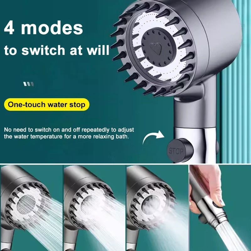 4 Modes Showerhead High Pressure Shower Head With Water Filtration Massage Shower Head Rainfall Shower