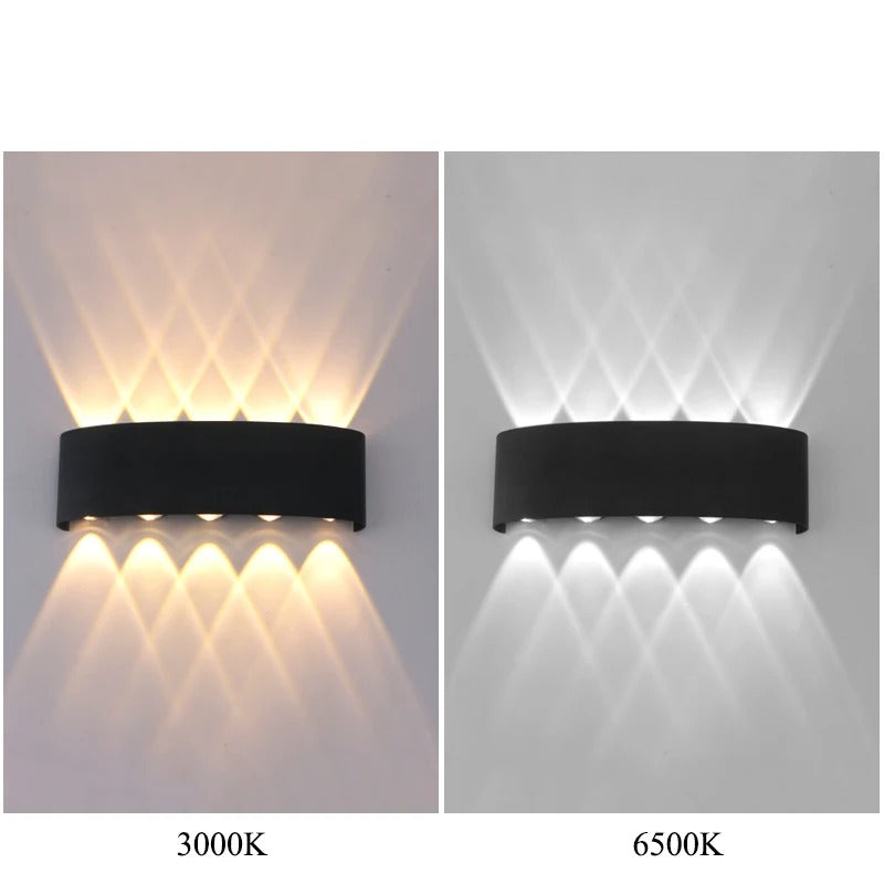 LED Outdoor Wall Light | Modern Up & Down Lamp for Indoor Rooms & Garden Areas