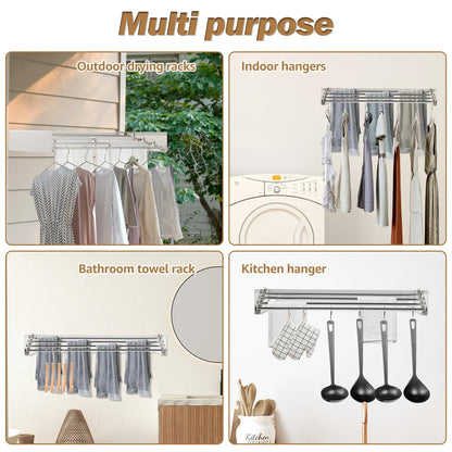 Compact Wall-Mounted Drying Rack for Clothes & Towels