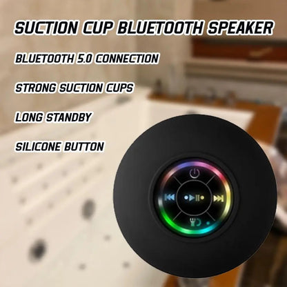 Waterproof Bluetooth Bathroom Speaker with Suction Cup & RGB Lights