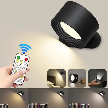 USB Rechargeable LED Wall Sconce Light – Touch & Remote Control, Magnetic Mount Bedroom Reading Lamp