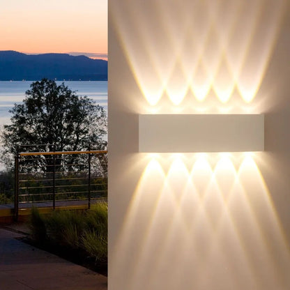 LED Outdoor Wall Light | Modern Up & Down Lamp for Indoor Rooms & Garden Areas