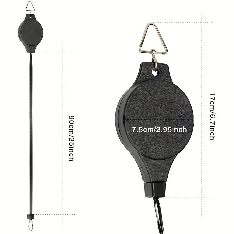 Retractable Plant Hook Pulley – Adjustable Hanging Flower Basket Hanger for Garden Pots, Baskets, and Bird Feeders