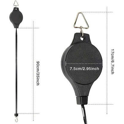 Retractable Plant Hook Pulley – Adjustable Hanging Flower Basket Hanger for Garden Pots, Baskets, and Bird Feeders