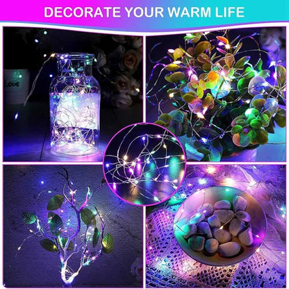 Battery-Powered LED Copper Wire Fairy Lights – 1/2/3/5/10M for Bedroom, Garden, Party & Wedding Decoration