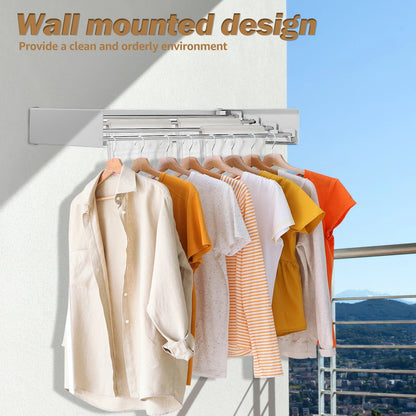 Compact Wall-Mounted Drying Rack for Clothes & Towels