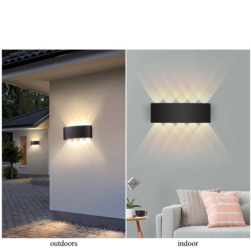LED Outdoor Wall Light | Modern Up & Down Lamp for Indoor Rooms & Garden Areas