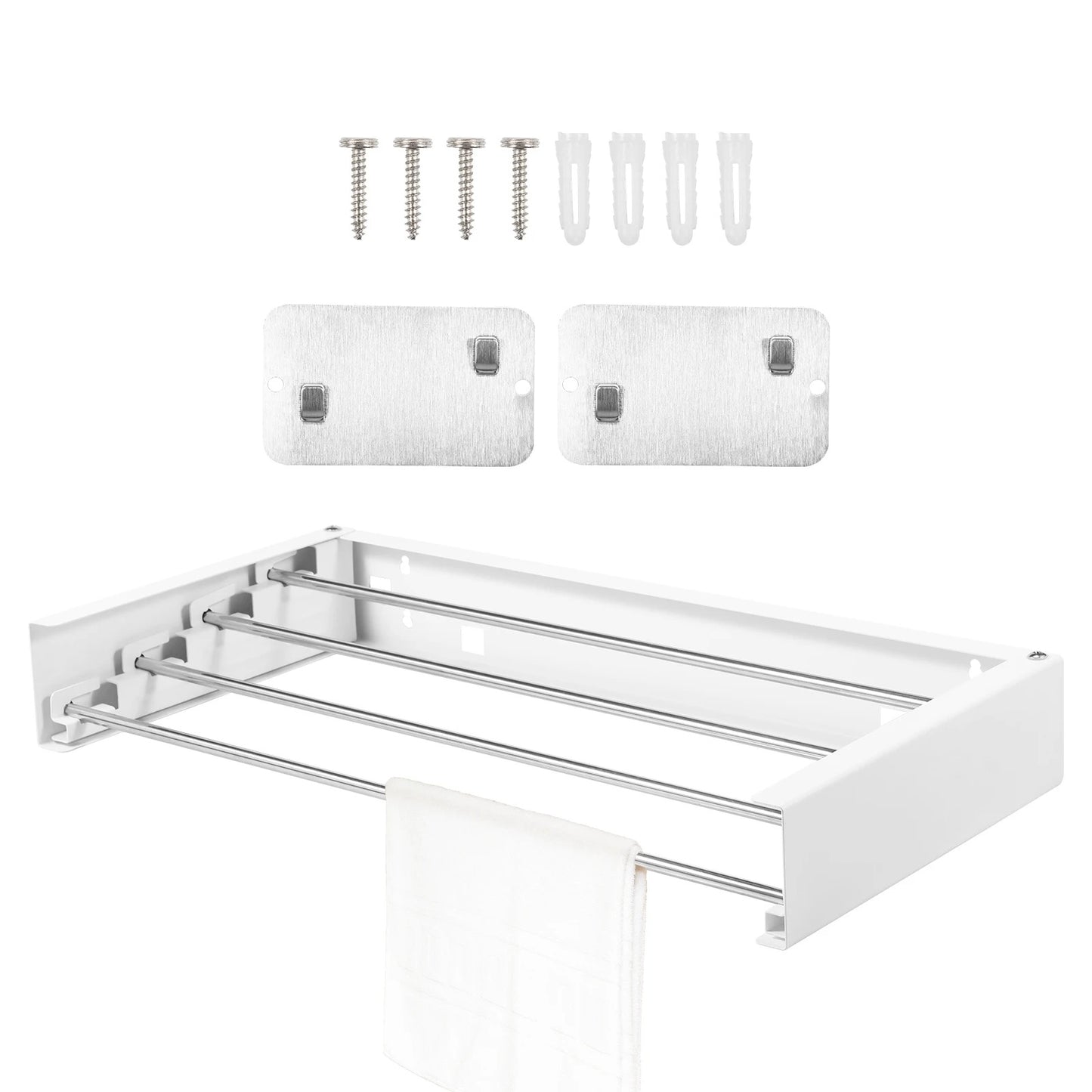 Compact Wall-Mounted Drying Rack for Clothes & Towels