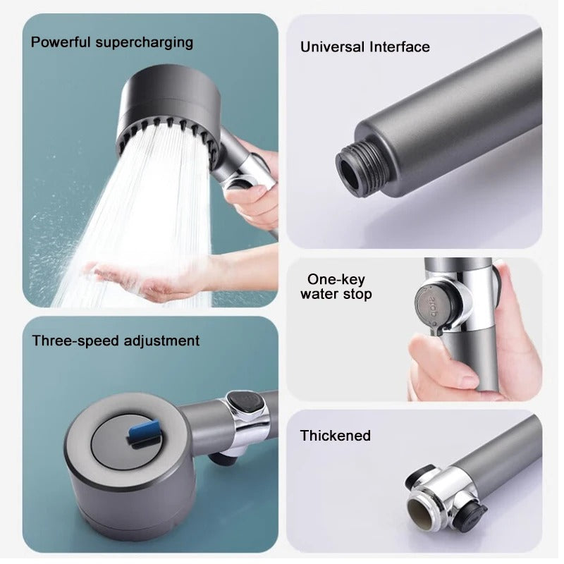 4 Modes Showerhead High Pressure Shower Head With Water Filtration Massage Shower Head Rainfall Shower