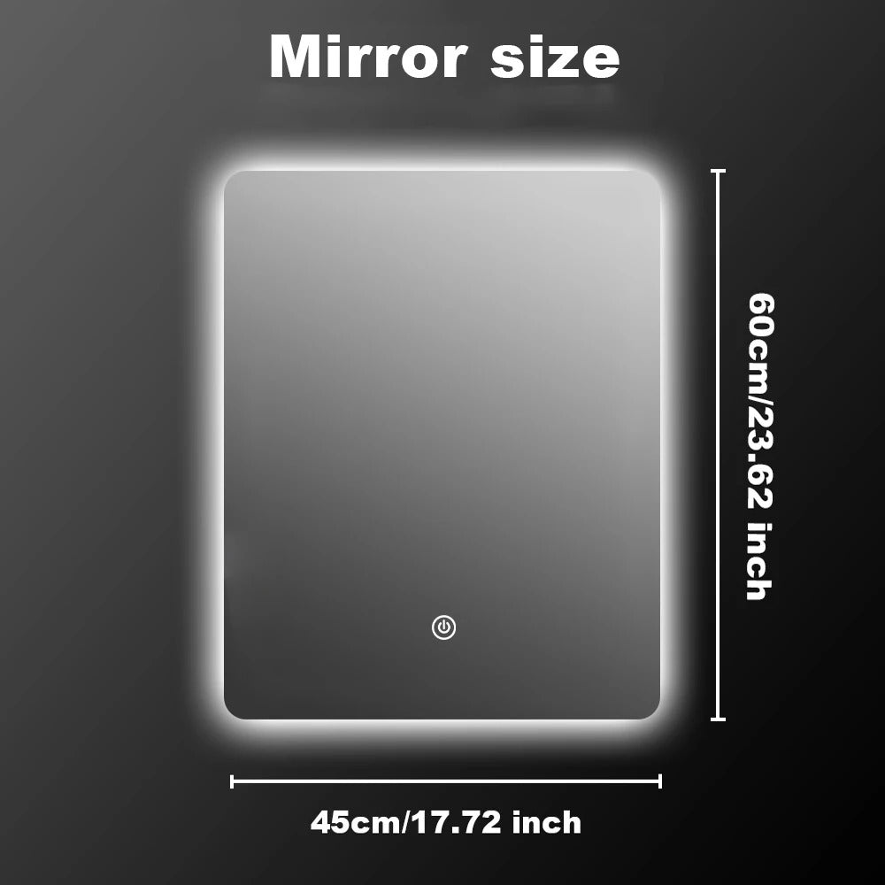 Bathroom Mirror with LED Lights Wall Mounted Mirror IP54 Waterproof Touch Switch Smart LED Mirror