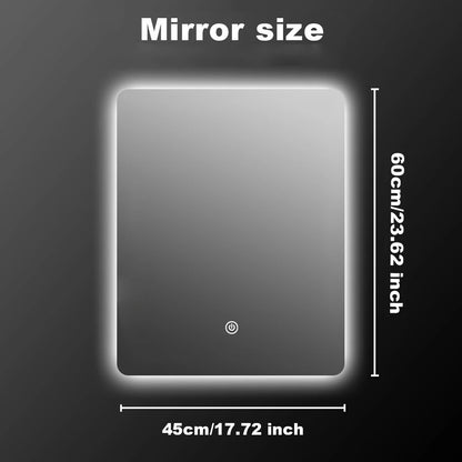 Bathroom Mirror with LED Lights Wall Mounted Mirror IP54 Waterproof Touch Switch Smart LED Mirror