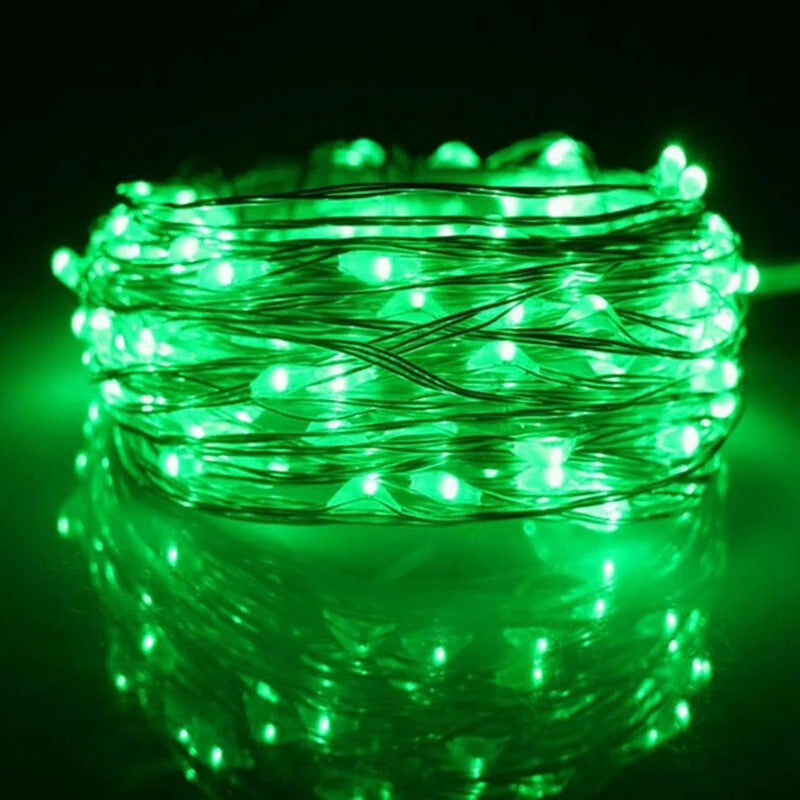 Battery-Powered LED Copper Wire Fairy Lights – 1/2/3/5/10M for Bedroom, Garden, Party & Wedding Decoration