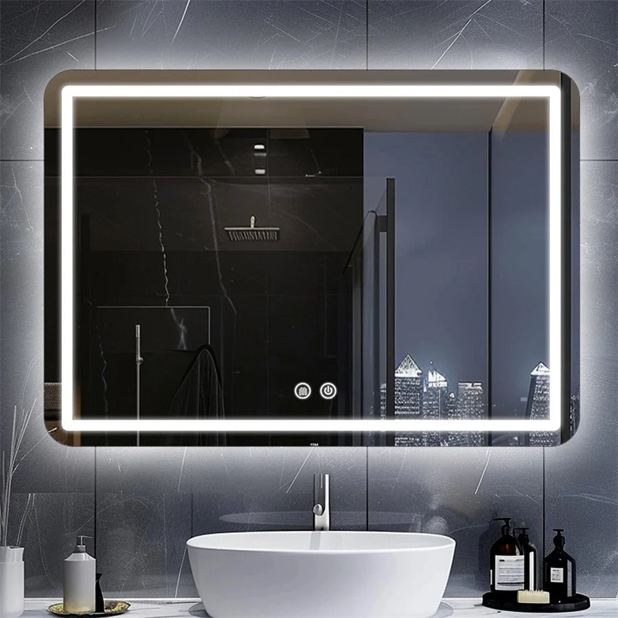 Bathroom Mirror with LED Lights Wall Mounted Mirror IP54 Waterproof Touch Switch Smart LED Mirror