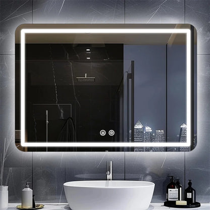 Bathroom Mirror with LED Lights Wall Mounted Mirror IP54 Waterproof Touch Switch Smart LED Mirror