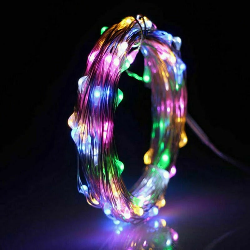 Battery-Powered LED Copper Wire Fairy Lights – 1/2/3/5/10M for Bedroom, Garden, Party & Wedding Decoration